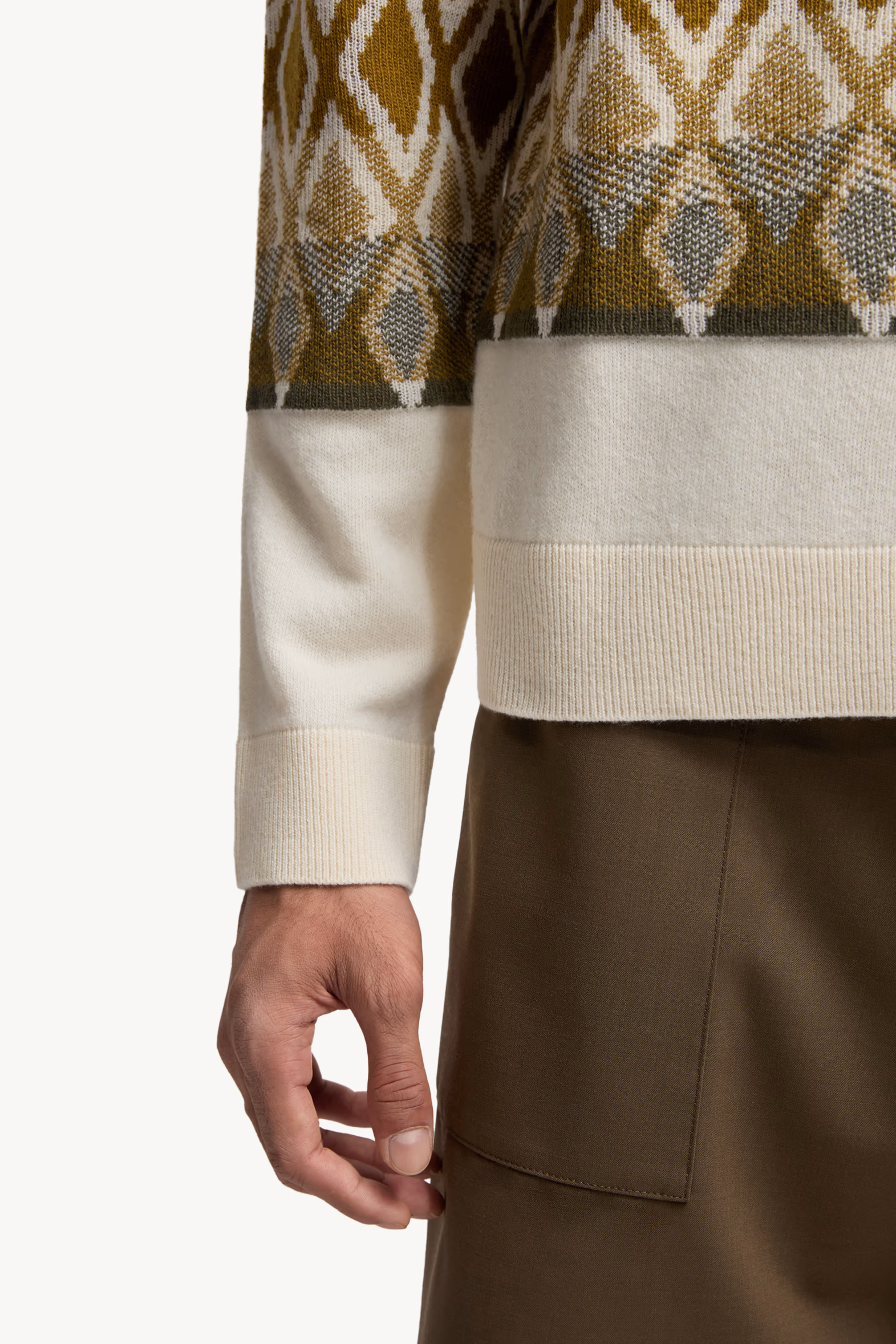 Rhombus Pattern Wool Sweater Men Multicolour Moncler 6